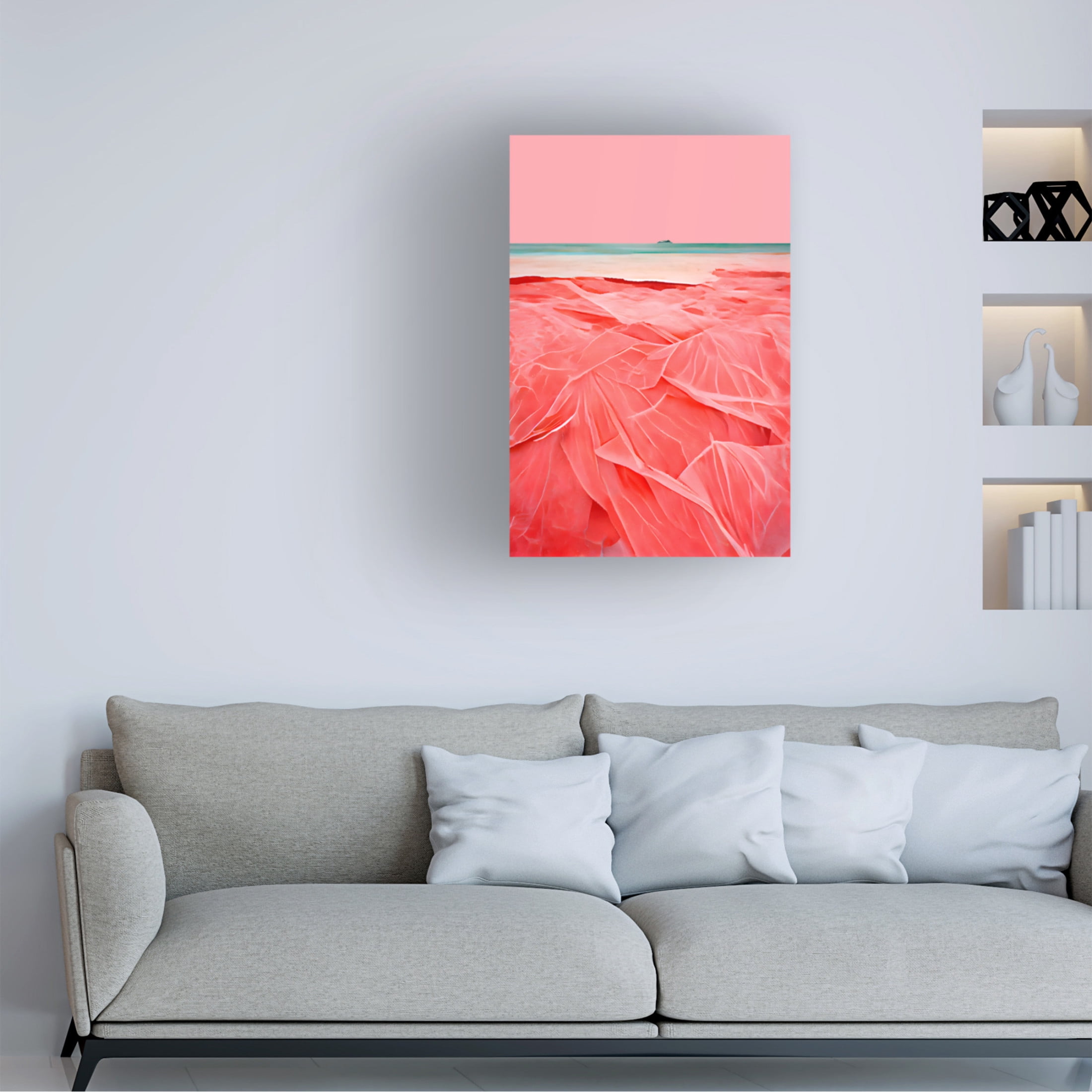Canvas Wall Art - Treechild 'Coral Beach' Wall Art for Living Room, Bedroom, or Office D?cor by Trademark Fine Art - 12 x 19 Inches