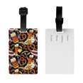 thumbnail image 2 of Luggage Tags for Suitcases, fries beer sausage Leather Bag Luggage Tags ID Label Tags Privacy Protection Travel Bag Labels, 2 of 6