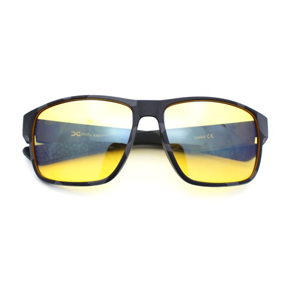 Xloop Night Driving Vision Classic Large Biker Style Wrap Around Plastic Sport Sunglasses Black Camouflage