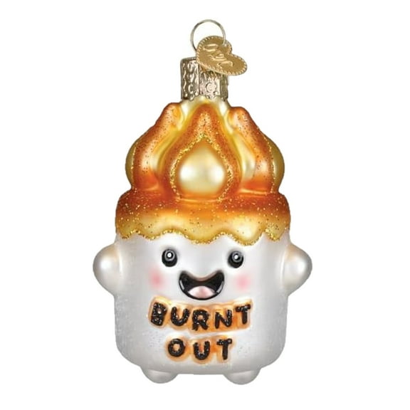 Old World Christmas Blown Glass Ornament for Christmas Tree, Burnt-out Marshmallow