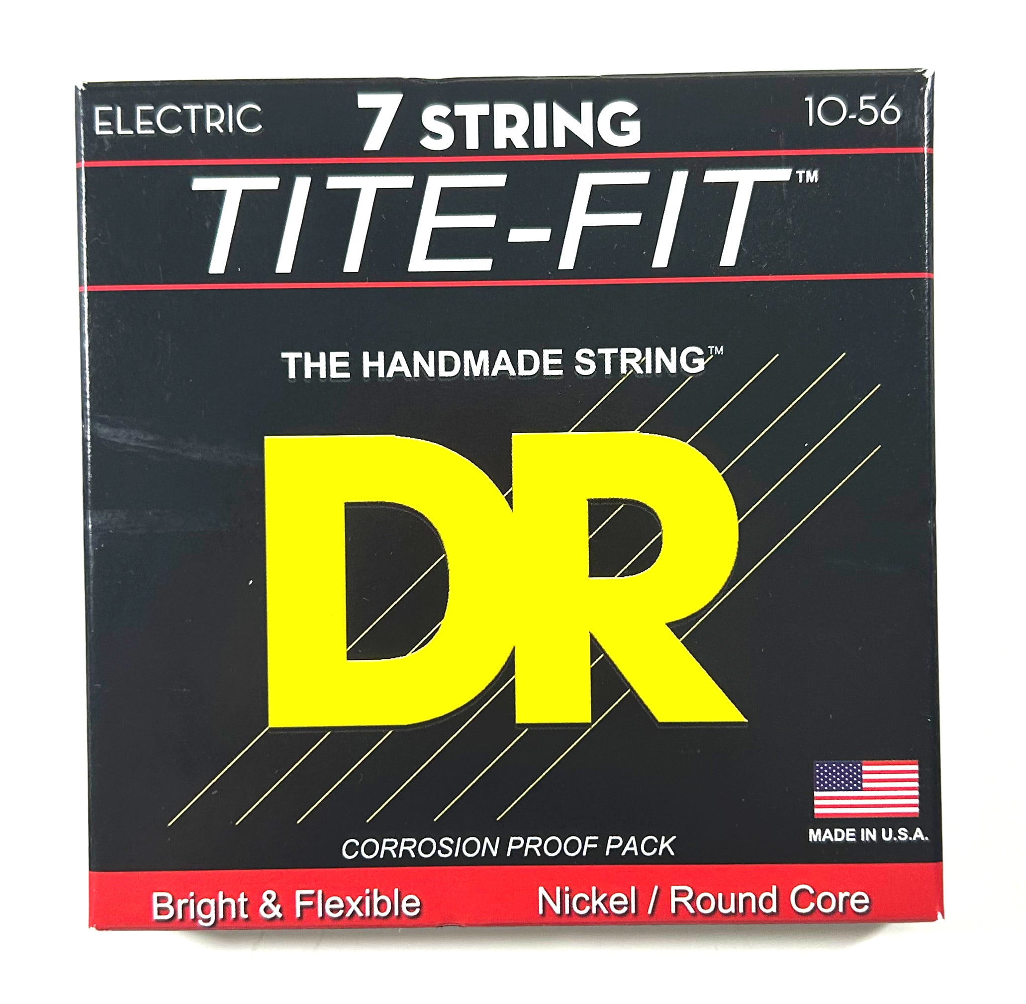 DR Guitar Strings 7 String Electric 3 Sets Tite-Fit 10-56 Roundcore Handmade USA