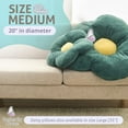 thumbnail image 4 of Butterfly Craze Daisy Lounge Flower Pillow - Medium 20 Inches, Cozy & Stylish Floor Cushion Perfect Seating Solution for Teens & Kids, Machine Washable Aesthetic Decor, Plush Microfiber, Dark Green, 4 of 6