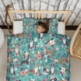 thumbnail image 3 of Pitbull Dog and Flower Floral Duvet Cover and Pillowcase Set for Single Bedding, Bedroom Accessories for Kids Teens, 3 of 5