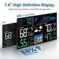 thumbnail image 6 of FOKEY 7.5" Color Display Digital Weather Station for Home with 1 Outdoor Sensor, Indoor Outdoor Thermometer with Humidity Monitor, Alarm, Forecast, Black, 6 of 13