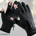 Winter Fishing Gloves 2 Finger Flip Waterproof Windproof Cycling ...
