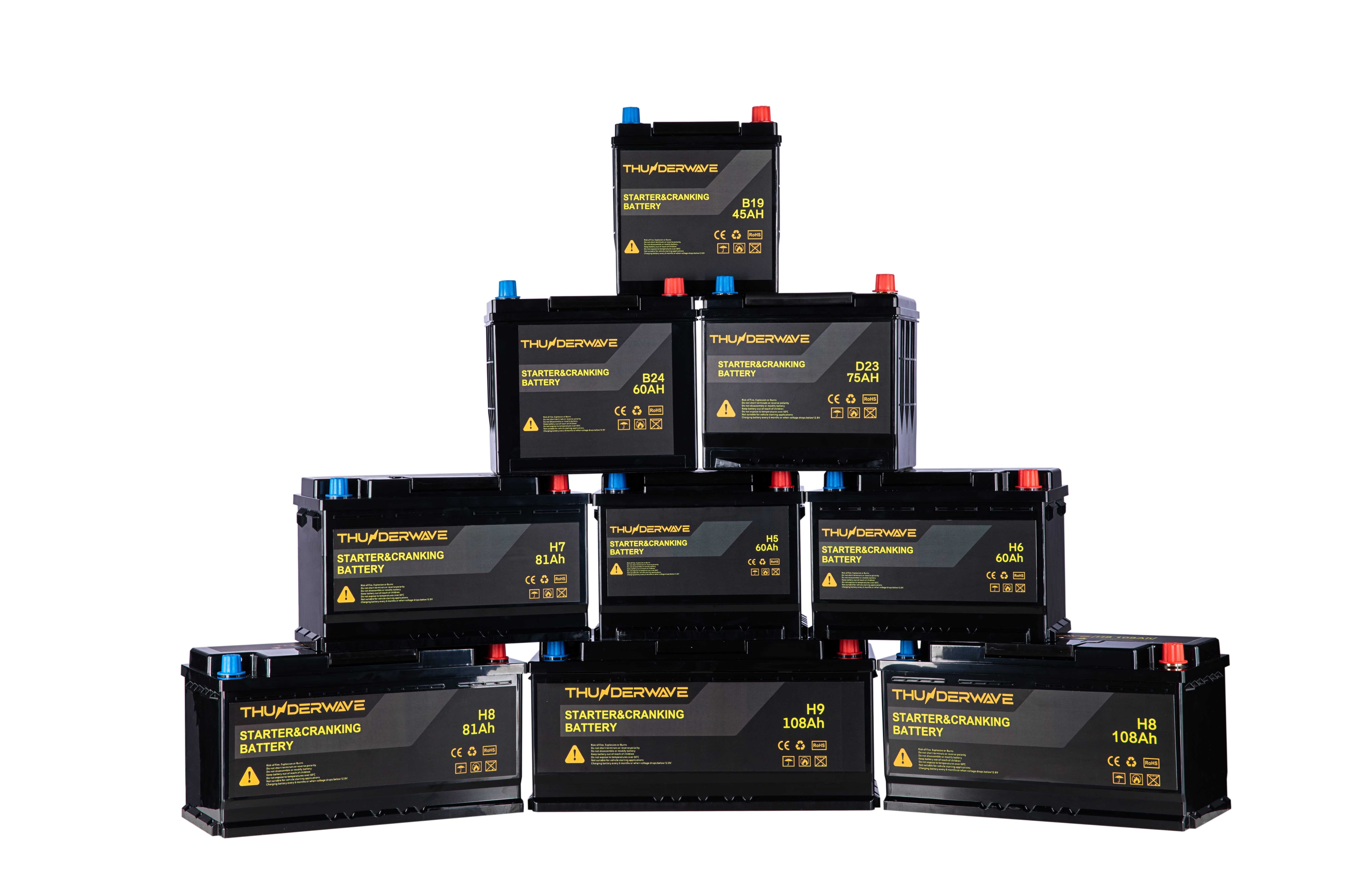 Thunderwave H9 108AH Lithium Battery 12.8 V Vehicle Battery Group 95R, 1188 CCA Top Post for Car