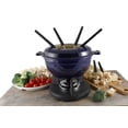thumbnail image 3 of Juego de fondue de hierro fundido Swissmar F66541 Lucerne de 10 piezas, azul índigo, 3 of 5