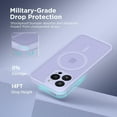 thumbnail image 5 of Magnetic for iPhone 14 Pro Case, [Compatible with MagSafe] [Full Camera Protection] Shockproof Protective Slim Translucent Matte Phone Case for iPhone 14 Pro 6.1'', Lilac, 5 of 14