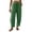 Green, variant on SwiftWear Women's Casual Loose Fit Cotton Cropped Barrel Pants High Waisted Drawstring Elastic Waistband with Pockets Ankle Length Trousers for Summer Daily Wear, Green