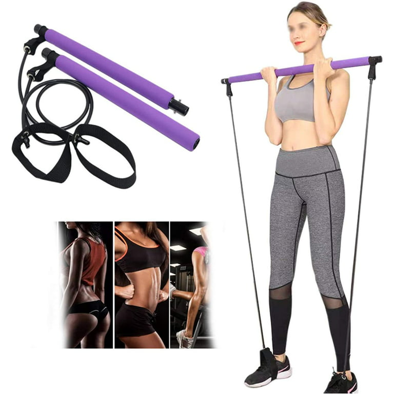 8-in-1 Portable Pilates Bar Kit with Resistance Band, Foot Loop, Ideal for  Home Total Body Workout, Gym, Weightlifting