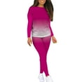 thumbnail image 3 of CILENON Tracksuit Women 2 Piece Outfits European And American Women's Gradual Long Sleeved Trousers Casual Sports Two Sets Two Piece Sets for Women Womens Lounge Sets 2 Piece Outfits (Hot Pink,L), 3 of 4