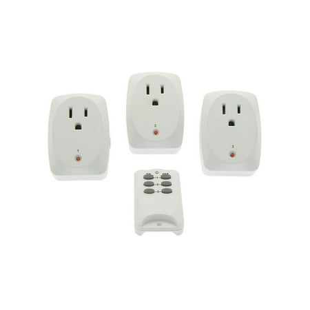 Power Socket Outlet - Monoprice 3-Pack Indoor Remote Controlled Power Socket Outlet