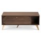 thumbnail image 1 of Mesa de centro de madera Baxton Studio Edel Moderna con acabado dorado y marrón nogal, 1 of 2