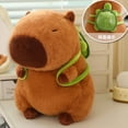thumbnail image 1 of Fun Cosplay Animal Backpack Capybara Plush Doll Pillow Pentant Turtle Shell Oyster Bee Capybara Plush Toy Gift For Boys Girls turtle capybara cq about 23cm, 1 of 6