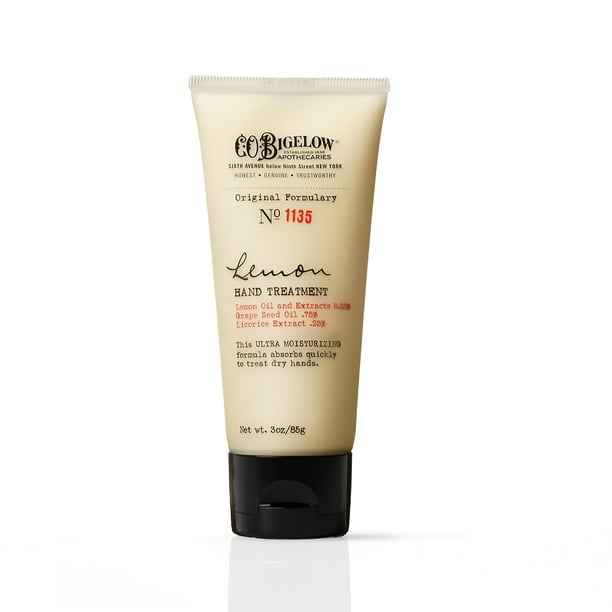 CO. Bigelow Lemon Hand Treatment No 1135 - Loción de manos para manos secas con aceite de semilla de uva y extracto de limón loción perfumada para piel seca 3 oz