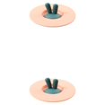 thumbnail image 2 of Wosthever Bonita forma de oreja de conejo adornada tapa de taza para beber de silicona con soporte para cuchara a prueba de polvo forma redonda Type8 NO8, 2 of 6