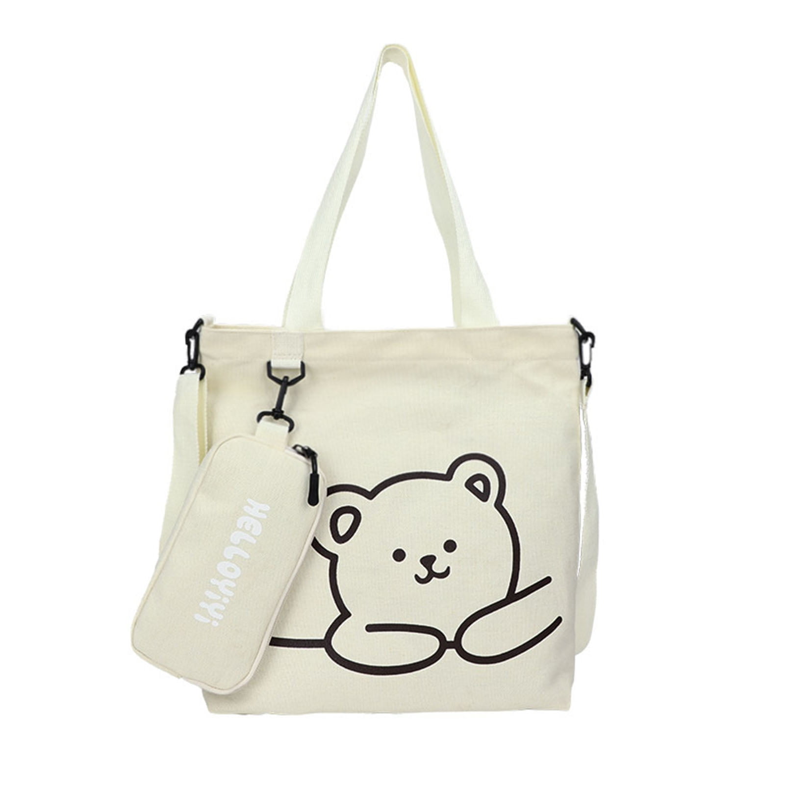 RICHTRUE Cute Tote Bags Teen Trendy Stuff Bear Tote Bag Aesthetic Tote Bags  for School Lunch Tote