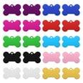 thumbnail image 1 of Etiquetas de identificación para mascotas en forma de hueso, 38mmx25mm/1.5"x1" Etiquetas de perro en blanco de metal Etiquetas para gatos 10 colores, paquete de 20, 1 of 7