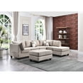 thumbnail image 5 of Maykoosh Elegant Escape L-Shape Sectional Sofa with Button-Tufting, Removable Backs and Pocketed Coil Seating, Track Arm Style, Living Room Sectional Couch -111"D x 78"W x 34"H-Color:Vanilla, 5 of 6