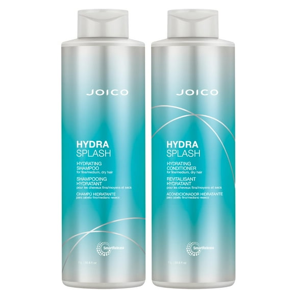 Joico HydraSplash Shampooing et après-Shampooing Hydratants/ pour Cheveux Fins, Moyens, Secs / Reconstituer l'Hydratation / Ajouter Hydratation & Douceur / avec Varech & Eau de Coco / 33.8.1 Fl Oz