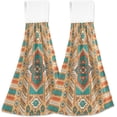 thumbnail image 2 of GZHJMY Kitchen Hanging Hand Towels for Bathroom Decorative with Hanging Loop Tribal Vintage Ethnic Geometric Set of 2 Soft Absorbent Funny, 2 of 7