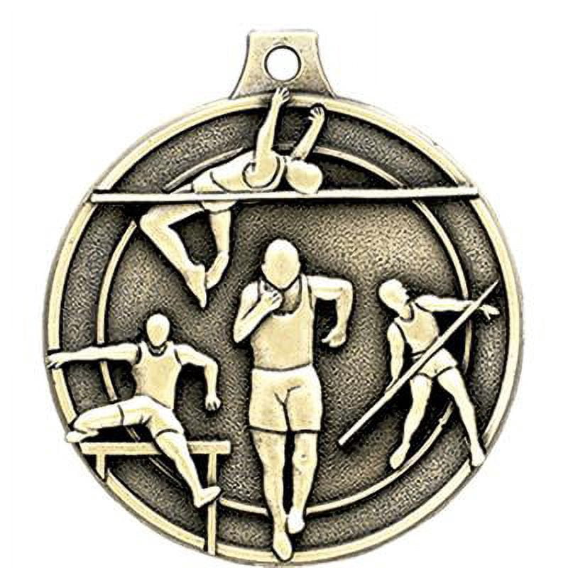 Track & Field Medals, 2" Gold Diecast Track & Field Medal Award 10 Pack