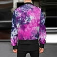 thumbnail image 4 of Herrnalise Men's Casual Temperament Fashion Stand Collar Zipper Jacket Printed Long Sleeve Hoodless Casual Jacket Purple, 4 of 6