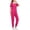 Hot Pink, variant on Muscularfit Work Sets Matching Set Scrubs for Women Set Pleated Shirt Sets Crew Neck Pink Short Sleeve Womens Shorts Set