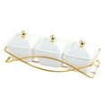 thumbnail image 3 of deevoka 3 Snack Serving Bowls Nordic Serving Platter with Lid Cookies Jar Condiment Tray White, 3 of 9