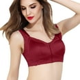 thumbnail image 2 of asdoklhq Sports Bras for Women,Women Anti-sagging Front Zip Breathable Satin Lace Hem Plus Size Bra, 2 of 5