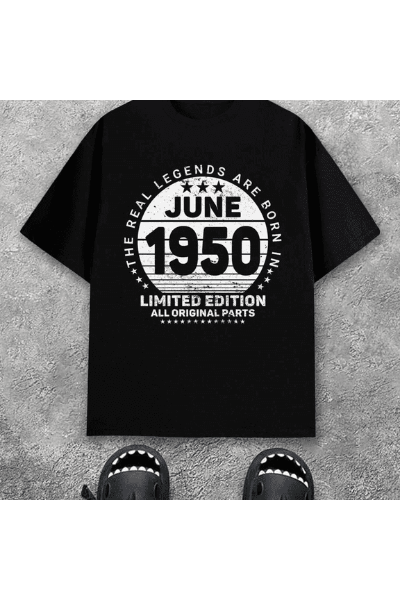 1PC Limited Edition Men's Vintage 1950s Retro Graphic Heavyweight T-Shirt Round Neck Short Sleeve Casual Printed Daily Tee