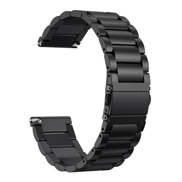 Correa para correas de reloj de repuesto ajustables de metal de 22 mm, 20 mm, 18 mm, correa de reloj de repuesto de acero inoxidable para mujeres/hombres - negro JM