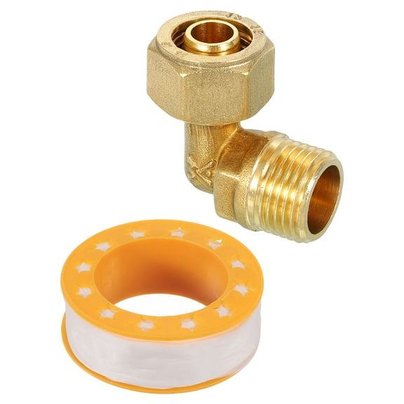 G1/2 Female to G1/2 Male Brass 90-Degree Elbow, Faucet Mount Connector