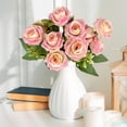 thumbnail image 5 of Artificial Silk Rose with Vase Flowers Bouquet for Wedding Home Centerpiece Table Decor, 5 of 7