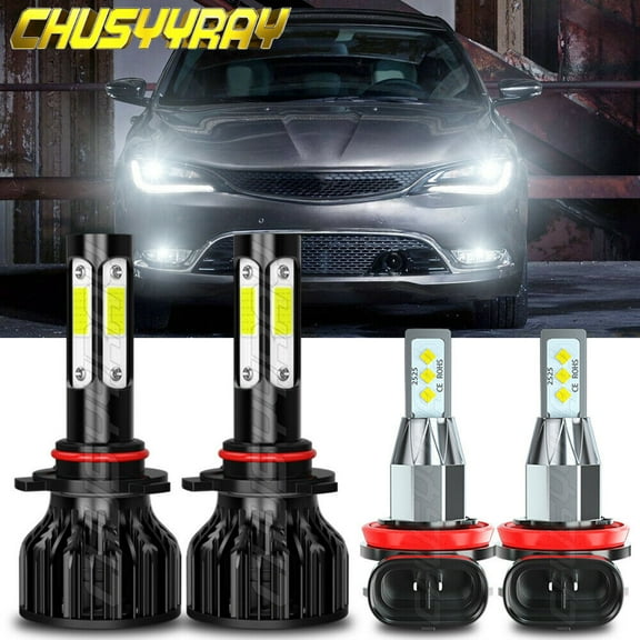For Chrysler 300 2011 2012 2013 2014 6000K LED Headlight   Fog Light Bulbs Combo