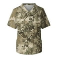 thumbnail image 2 of Domuza Scrub Tops Men Plus Size V-Neck Short Sleeve Work Uniform Camo Print Stretch Tshirts Soft Comfort Nursing Top with Pockets Earthy Yellow S, 2 of 4