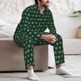thumbnail image 7 of Vsdgher Green Buffalo Plaid Merry Christmas Mens Pajama Set, Soft Warm Long Sleeve Sleepwear, Cozy Button-Down Pjs for Men-Small, 7 of 7
