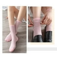 thumbnail image 4 of 1 Pair Women Sweat-absorbent Socks Spring Autumn Thin Cool Socks Contrasting Color Bright Mid-Tube Socks, 4 of 8