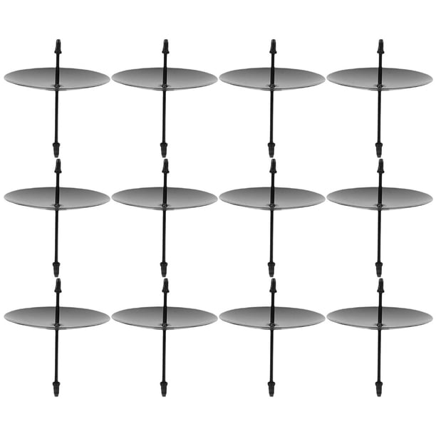 BESTYASH 12Ud Soporte De Metal Negro Para Fijar Velas Redondas Para Y Fiestas