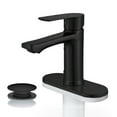 thumbnail image 1 of BELZ Grifo de Baño Moderno de una Sola Manija con un Agujero, Grifo de Lavabo de Tocador con Desague Emergente y Placa de Cubierta para 1 O 3 Agujeros, Negro, 1 of 7