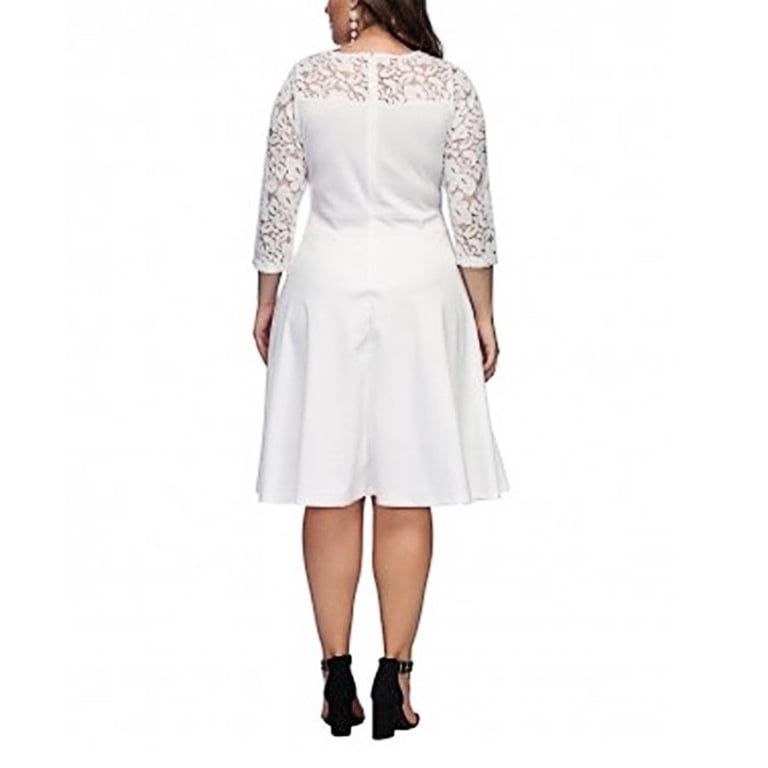 knee length dresses for ladies Sweet Lace-Up Cutout Eyelet Skater Dress main image 0