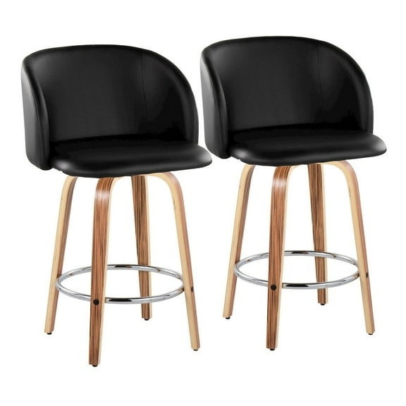 LumiSource Fran 25" Fixed-Height Counter Stool - Set of 2