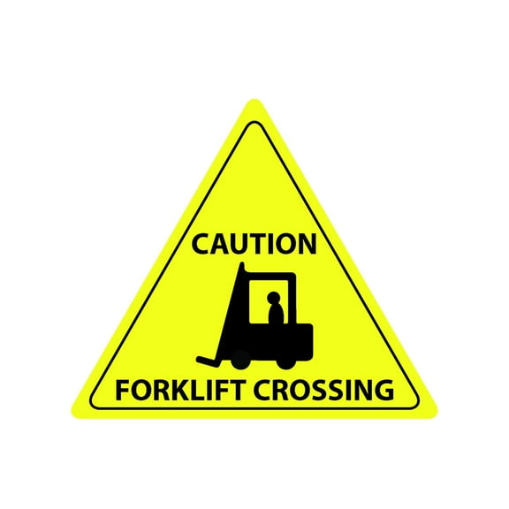 FindTape Heavy-Duty PVC Floor Signs & Markers: 17 in. x 19 in. ("Caution Forklift Crossing")