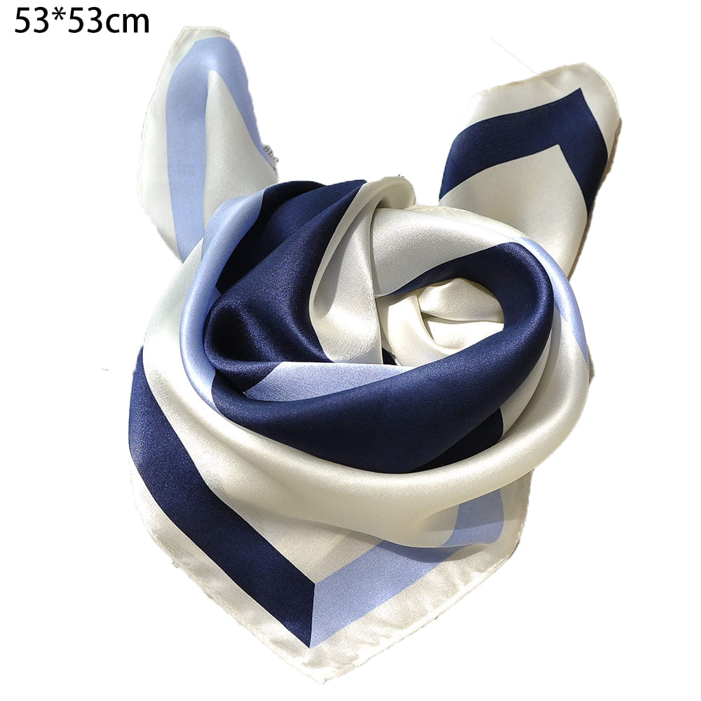 Silk square scarf pure color head scarf blend neckerchief (Beige) at   Women's Clothing store
