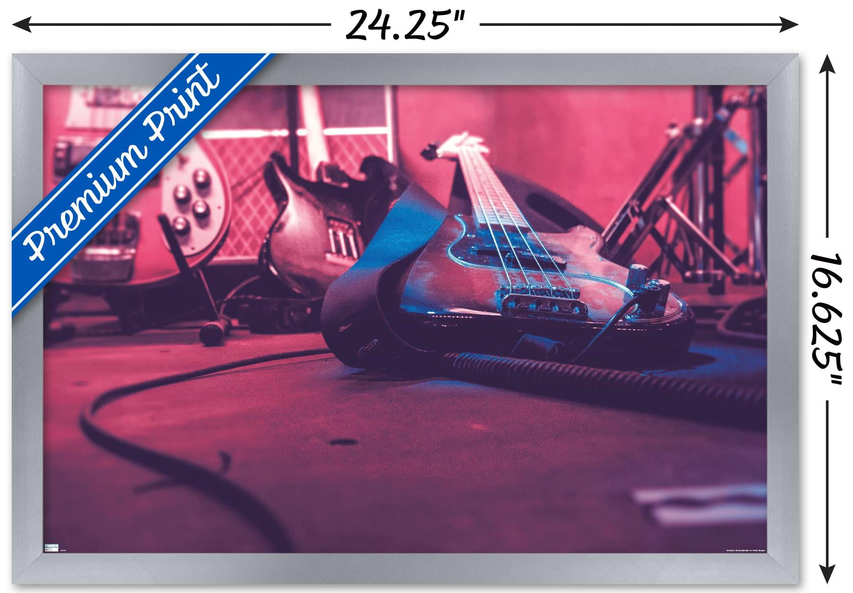 Guitar Close-Up Wall Poster, 14.725" x 22.375" Framed