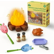 Educational Kids Camping Set: Fake Campfire with Grill Sticks, Pretend Play Food, and Grill Kit - Perfect Playhouse Accessories for Toddlers and Kids Ages 3,4,5,6