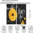 thumbnail image 2 of Honeycomb Curtains, Orange Honeycomb Bee Pattern Honeycomb Lettering Black Background, Boy Girl Teen Bedroom Kitchen Window Trim Curtains, 2 Panel Set, 42x54 in., 2 of 6