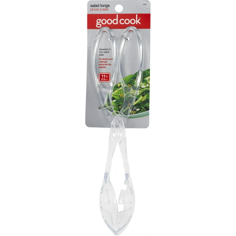 GoodCook 11 BPA-Free Plastic Salad Serving Tongs, Clear