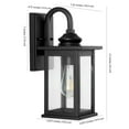 thumbnail image 3 of JONATHAN Y Cary 5.9" 1-Light Iron/Glass Traditional Modern Lantern LED Outdoor Sconce, Black (Set of 2), 3 of 9