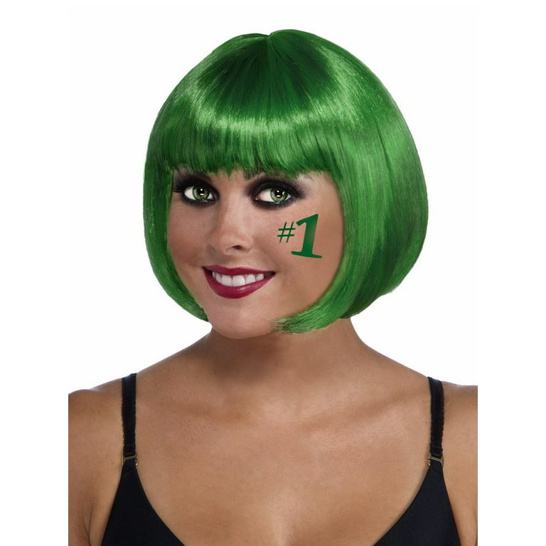 Green Bob Wig Halloween Costume Accessory